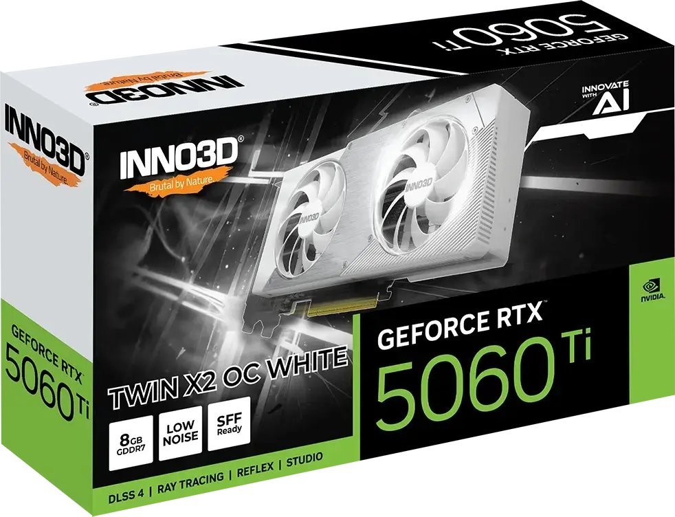 Inno3D GeForce RTX 5060 Ti Twin X2 OC White 8GB GDDR7 DLSS4 (N506T2-08D7X-193075W)