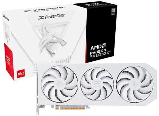 POWERCOLOR Hellhound Radeon RX 9070 XT 16GB GDDR6 (RX9070XT 16G-L/OC/WHITE)