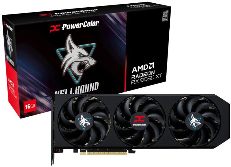 POWERCOLOR Hellhound Radeon RX 9060 XT 16GB GDDR6 (RX9060XT 16G-L/OC)