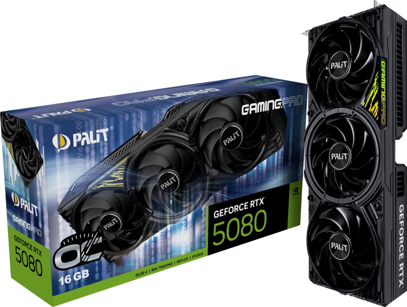 Palit GeForce RTX 5080 GamingPro OC V1 16GB GDDR7 DLSS4 (NE75080S19T2-GB2031Y)