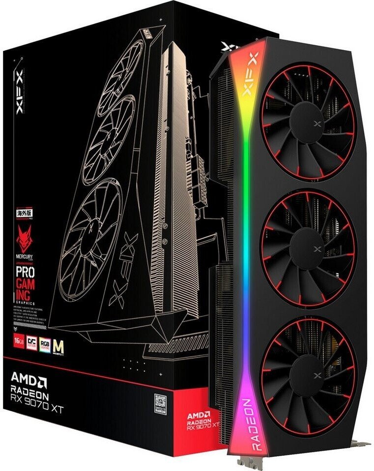 XFX Mercury Radeon RX 9070 XT OC Magnetic Air RGB 16GB GDDR6 (RX-97TMARGB9)