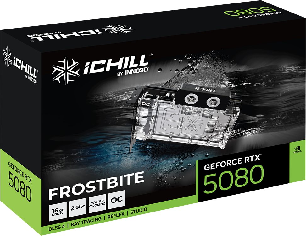 Inno3D GeForce RTX 5080 iCHILL Frostbite 16GB GDDR7 DLSS4 (C50803-16D7X-1760FB)