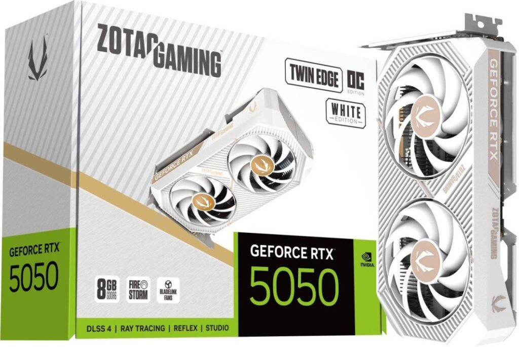 Zotac Gaming GeForce RTX 5050 Twin Edge OC White 8GB GDDR6 DLSS4 (ZT-B50500Q-10M)