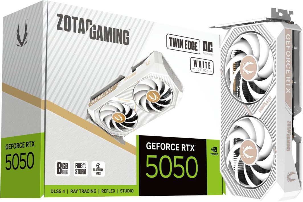 Zotac Gaming GeForce RTX 5050 Twin Edge OC White 8GB GDDR6 DLSS4 (ZT-B50500Q-10M)