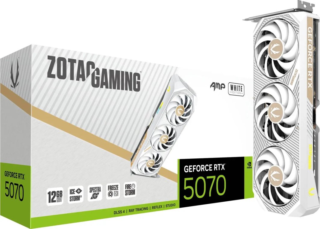 Zotac Gaming GeForce RTX 5070 AMP White 12GB GDDR7 DLSS4 (ZT-B50700FQ-10P)