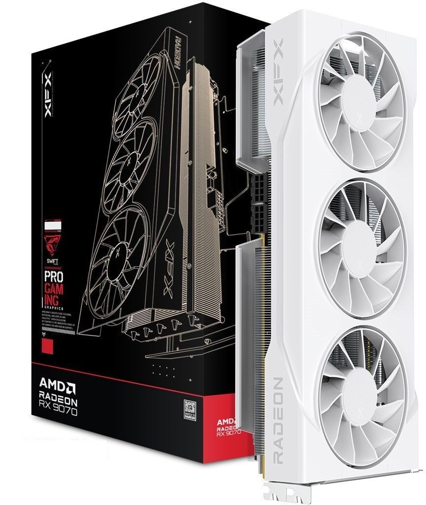 XFX Swift Radeon RX 9070 GRE White Triple Fan Gaming 12GB GDDR6 (RX-97GRE29W7)