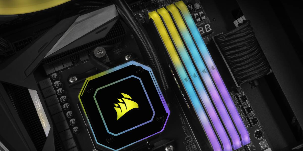 Pamięć Corsair Vengeance RGB RT, DDR4, 16 GB, 3200MHz, CL16 (CMN16GX4M2Z3200C16)
