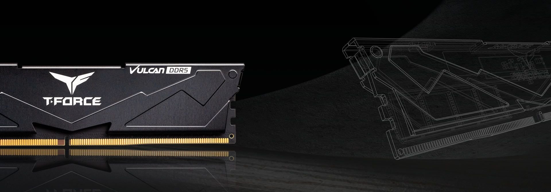 Pamięć TeamGroup T-Force Vulcan, DDR5, 16 GB, 6000MHz, CL30 (FLBD516G6000HC3001)