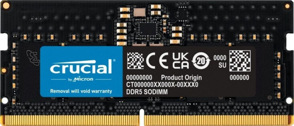 Pamięć do laptopa Crucial SODIMM, DDR5, 8 GB, 5600 MHz, CL46 (CT8G56C46S5)