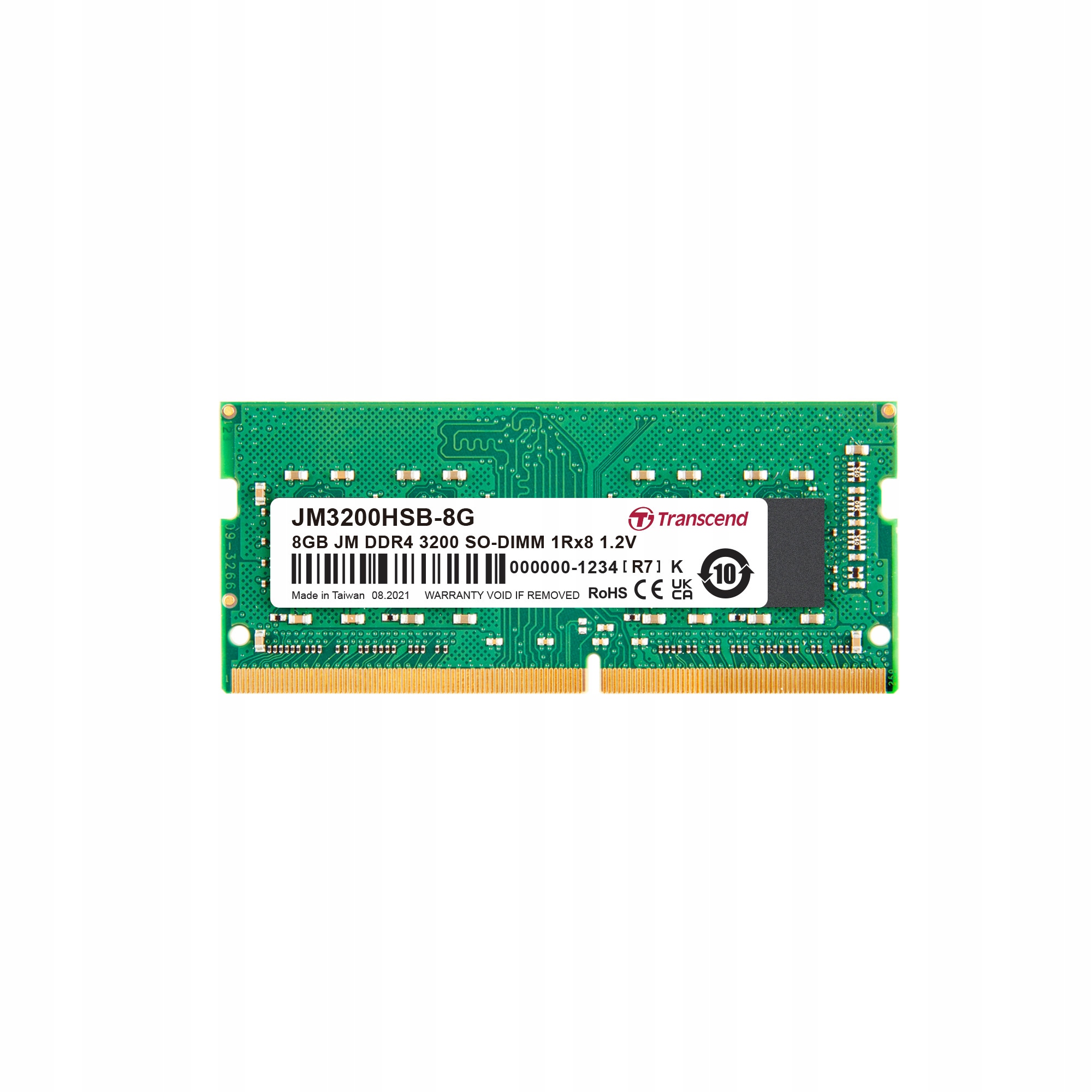 Pamięć do laptopa Transcend JetRam, SODIMM, DDR4, 8 GB, 3200 MHz, CL22 (JM3200HSB-8G)