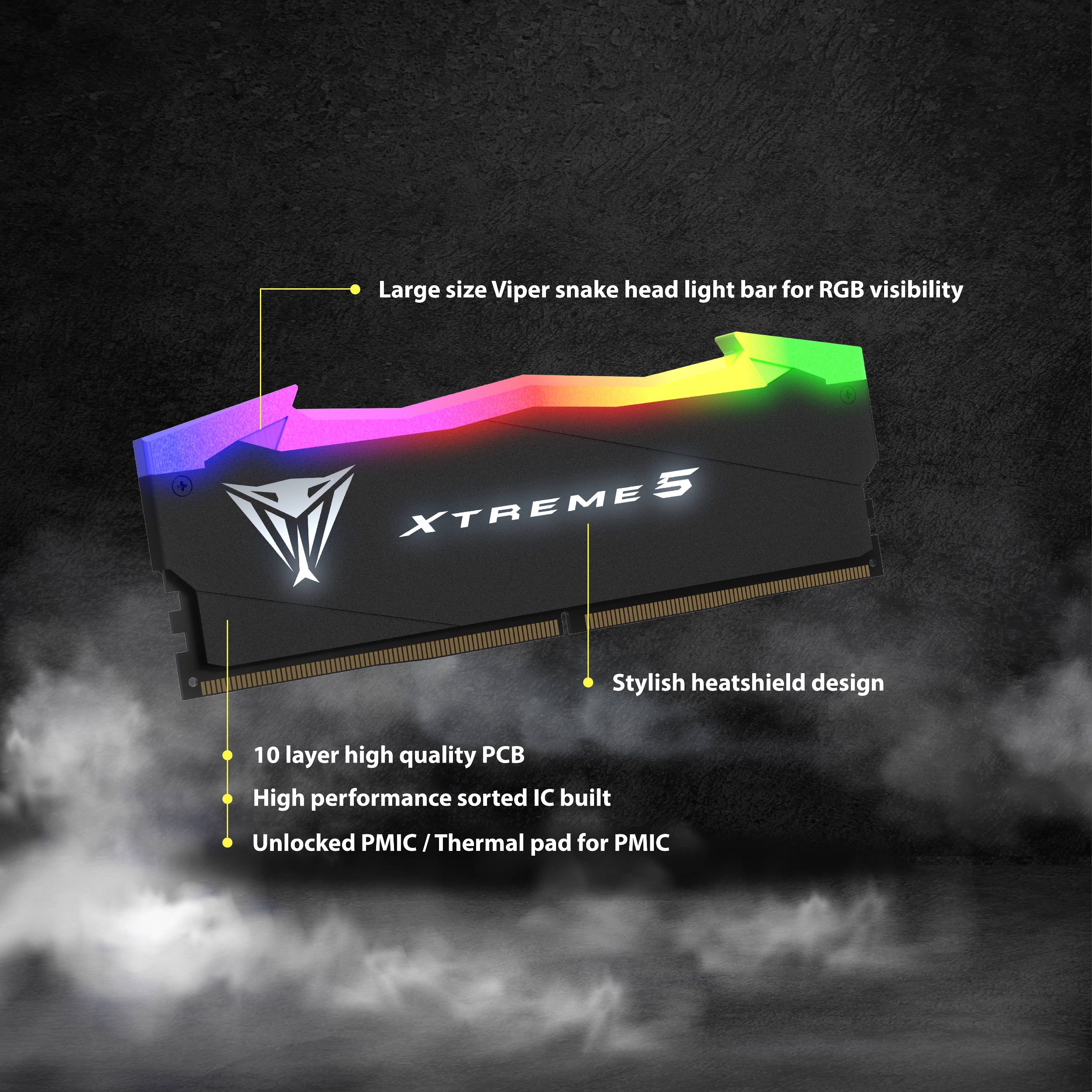 Pamięć Patriot Viper Xtreme 5 RGB, DDR5, 32 GB, 7600MHz, CL36 (PVXR532G76C36K)