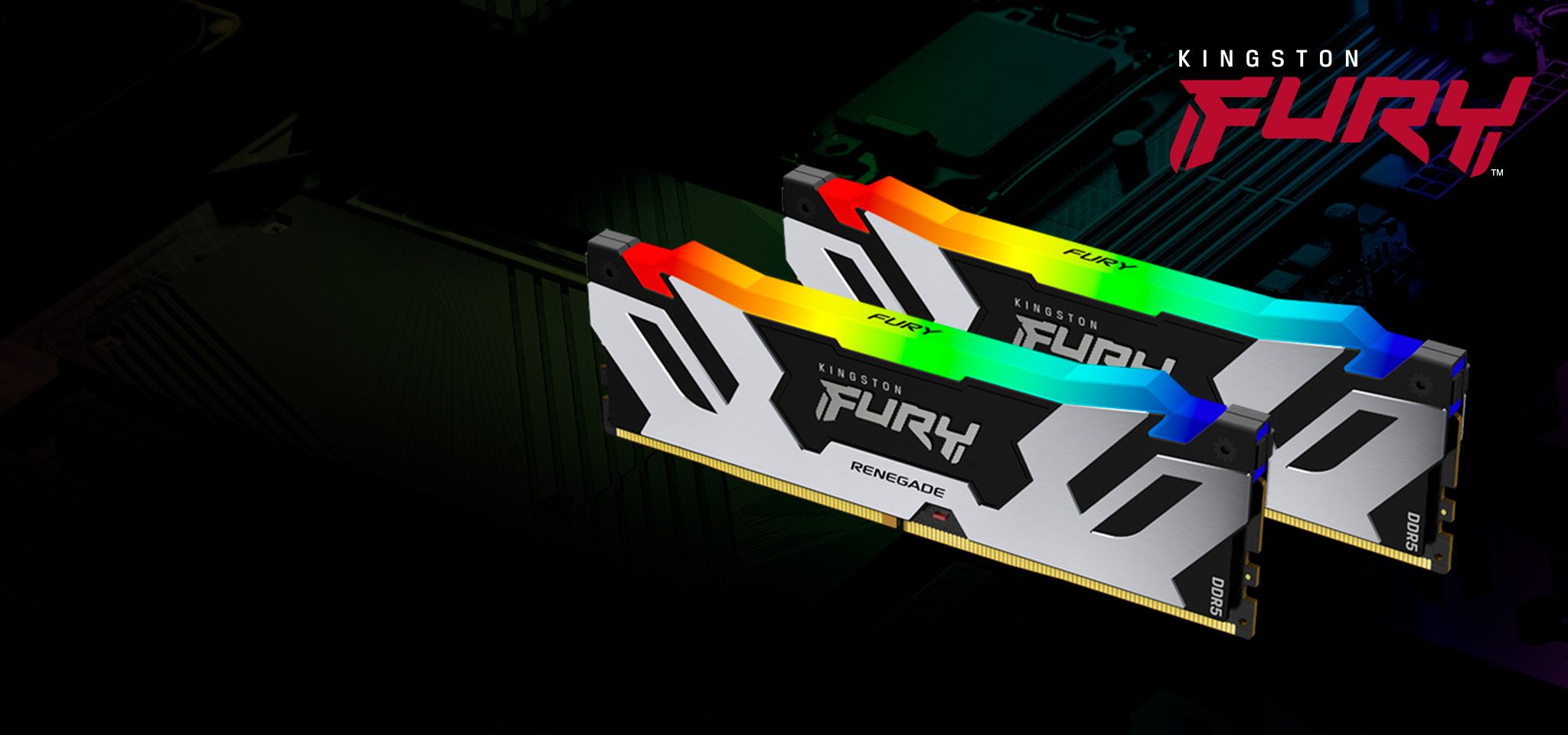Pamięć Kingston Fury Renegade RGB, DDR5, 32 GB, 6400MHz, CL32 (KF564C32RSAK2-32)