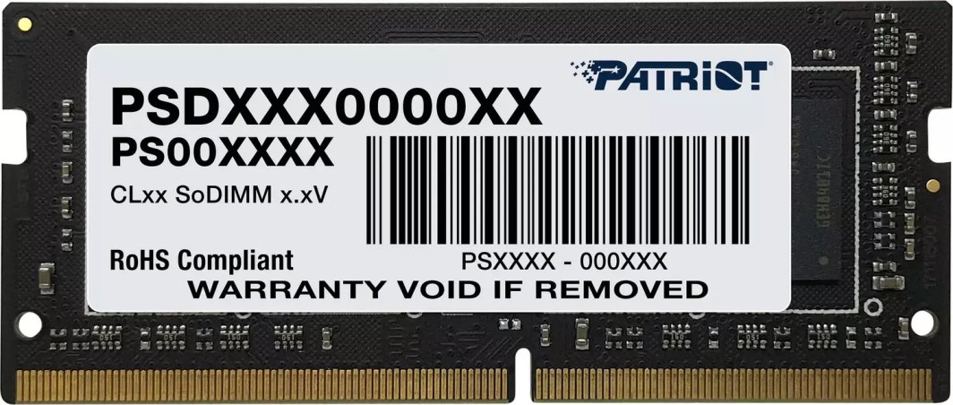 Pamięć do laptopa Patriot Signature, SODIMM, DDR4, 16 GB, 3200 MHz, CL22 (PSD416G320081S)