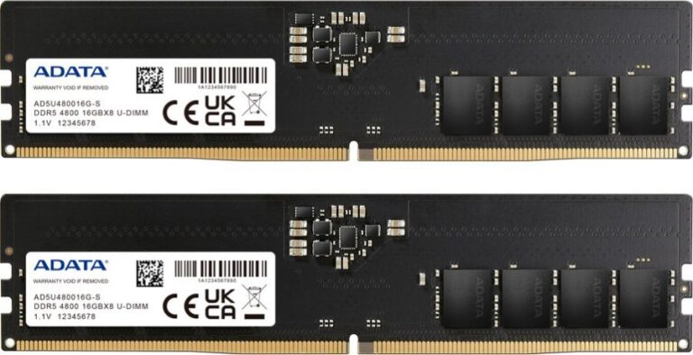Pamięć ADATA DDR5, 32 GB, 4800MHz, CL40 (AD5U480016G-DT)