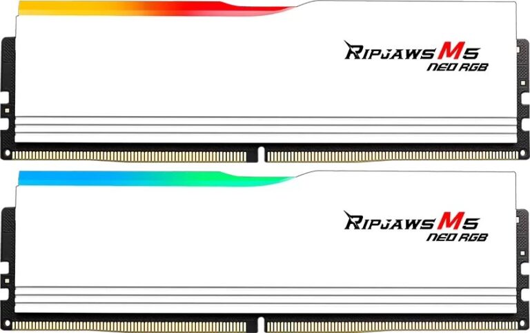 Pamięć G.Skill Ripjaws M5 Neo RGB, DDR5, 32 GB, 6000MHz, CL36 (F5-6000J3636F16GX2-RM5NRW)