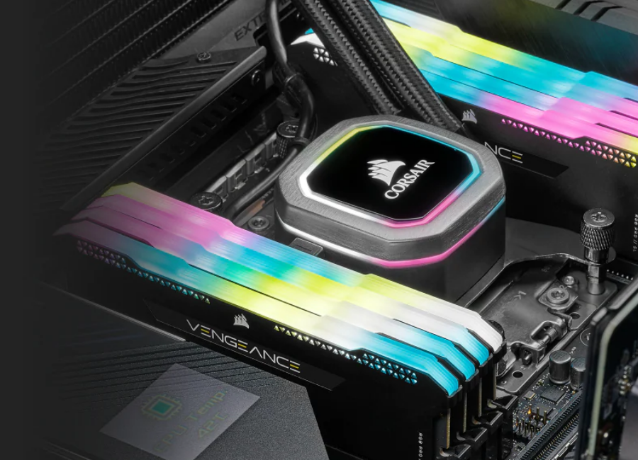 Pamięć Corsair Vengeance RGB PRO SL, DDR4, 16 GB, 3200MHz, CL16 (CMH16GX4M2E3200C16W)