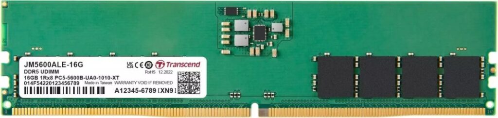 Pamięć Transcend JetRam, DDR5, 16 GB, 5600MHz, CL46 (JM5600ALE-16G)