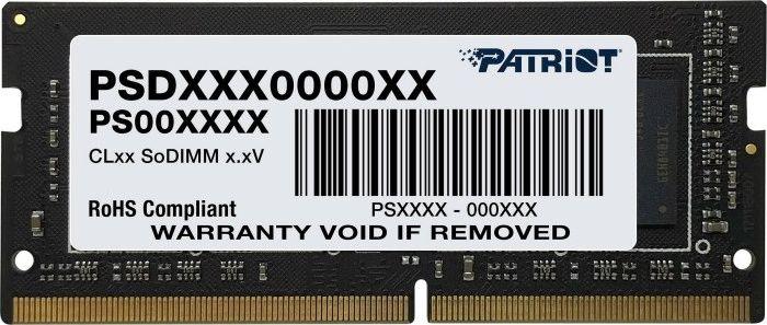 Pamięć do laptopa Patriot Signature, SODIMM, DDR4, 8 GB, 3200 MHz, CL22 (PSD48G320081S)