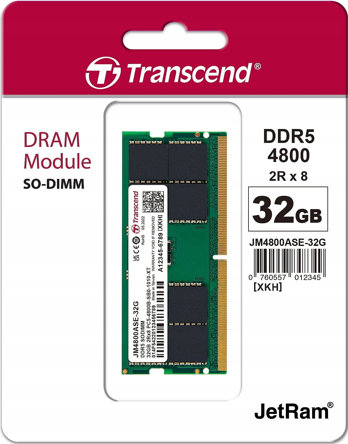 Pamięć do laptopa Transcend JetRAM 32GB 4800MHz CL40 (JM4800ASE-32G)