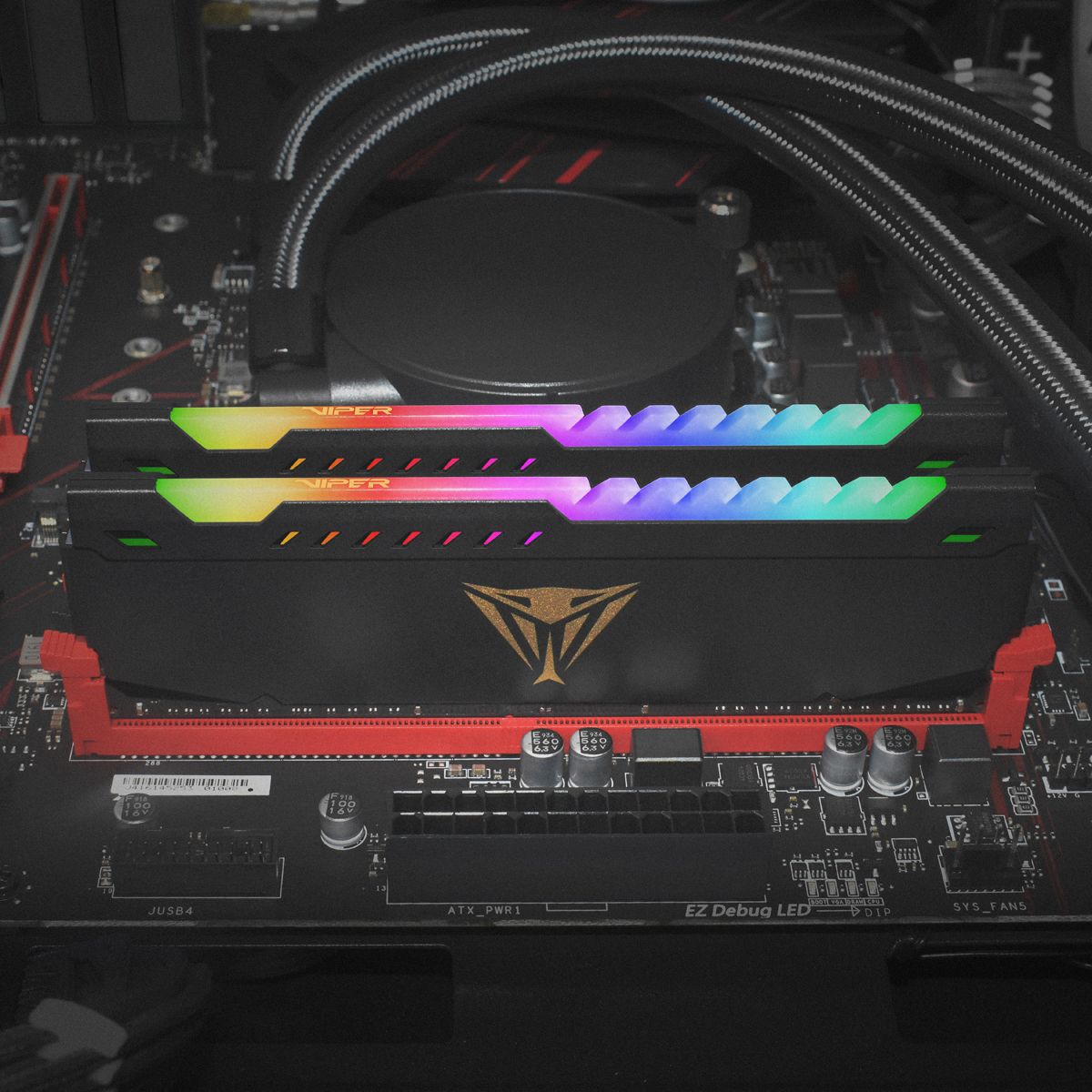 Pamięć Patriot Viper Steel RGB, DDR4, 16 GB, 3200MHz, CL16 (PVSR416G320C6K)