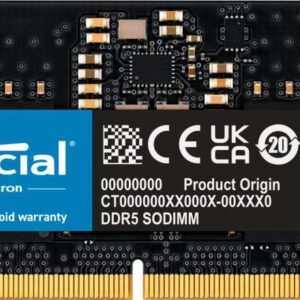 Pamięć do laptopa Crucial SODIMM, DDR5, 8 GB, 4800 MHz, CL40 (CT8G48C40S5)