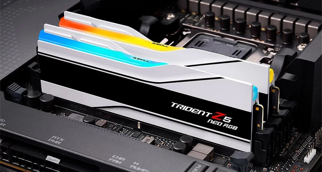 Pamięć G.Skill Trident Z5 Neo RGB, DDR5, 32 GB, 6400MHz, CL32 (F5-6400J3239G16GX2-TZ5NRW)