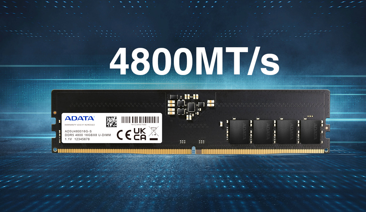 Pamięć ADATA DDR5, 32 GB, 4800MHz, CL40 (AD5U480032G-S)