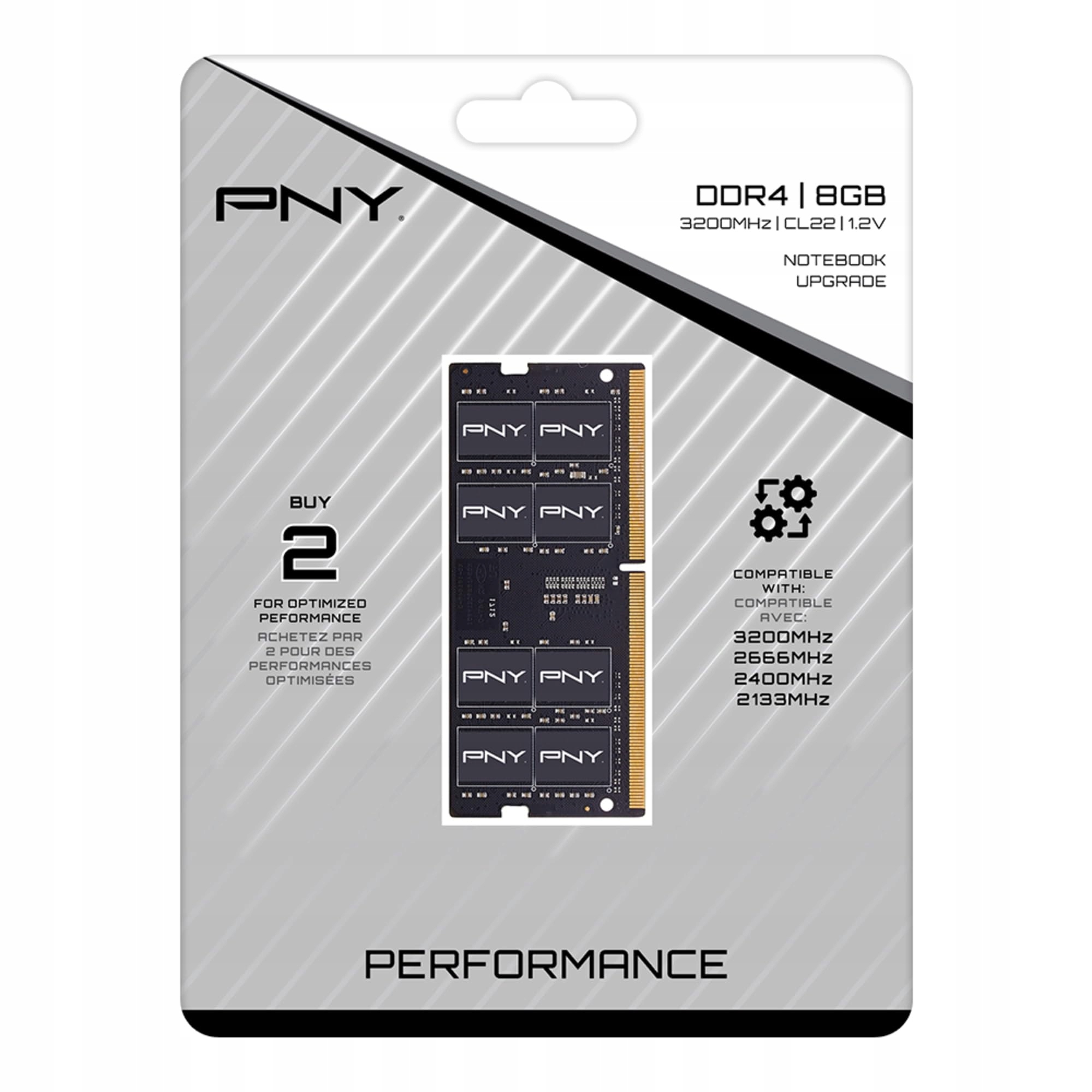 Pamięć do laptopa PNY DDR4 8GB 3200 CL22 (MN8GSD43200-TB)