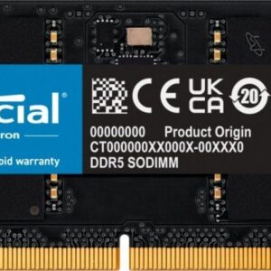 Pamięć do laptopa Crucial SODIMM, DDR5, 32 GB, 5600 MHz, CL46 (CT32G56C46S5)