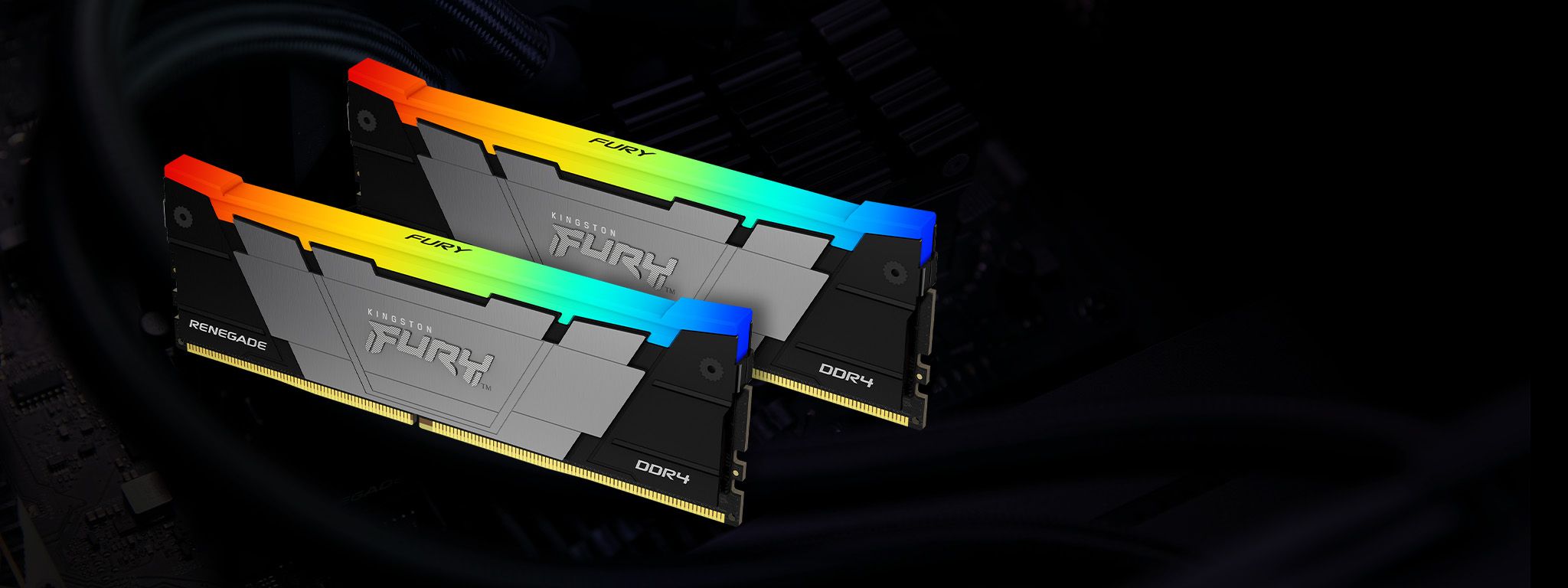 Pamięć Kingston Fury Renegade RGB, DDR4, 16 GB, 4000MHz, CL19 (KF440C19RB2AK2/16)