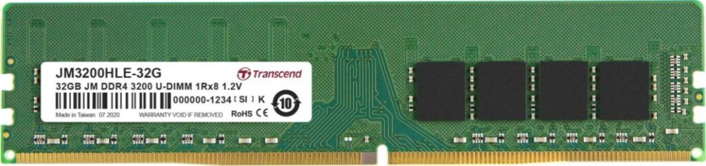 Pamięć Transcend JetRam, DDR4, 32 GB, 3200MHz, CL22 (JM3200HLE-32G)