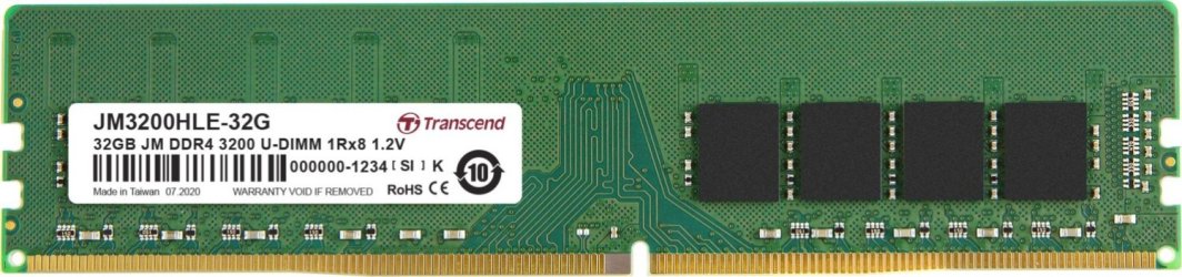 Pamięć Transcend JetRam, DDR4, 32 GB, 3200MHz, CL22 (JM3200HLE-32G)