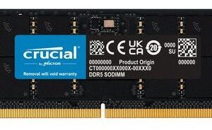 Pamięć do laptopa Crucial SODIMM, DDR5, 32 GB, 5600 MHz, CL46 (CT32G56C46S5T)