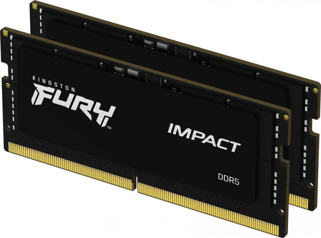 Pamięć do laptopa Kingston Fury Impact, SODIMM, DDR5, 32 GB, 4800 MHz, CL38 (KF548S38IBK2-32 )