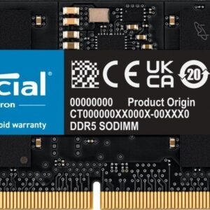 Pamięć do laptopa Crucial SODIMM, DDR5, 16 GB, 5600 MHz, CL46 (CT16G56C46S5)