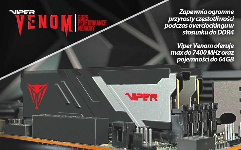 Pamięć Patriot Viper Venom, DDR5, 16 GB, 6400MHz, CL38 (VV516G64C38AK)