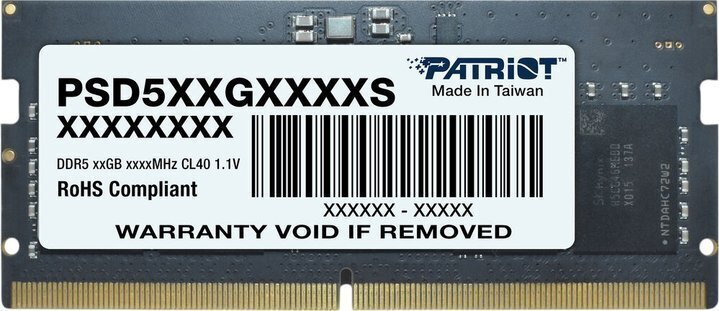 Pamięć do laptopa Patriot Signature, SODIMM, DDR5, 32 GB, 5600 MHz, CL46 (PSD532G56002S)