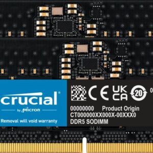 Pamięć do laptopa Crucial SODIMM, DDR5, 32 GB, 4800 MHz, CL40 (CT2K16G48C40S5)