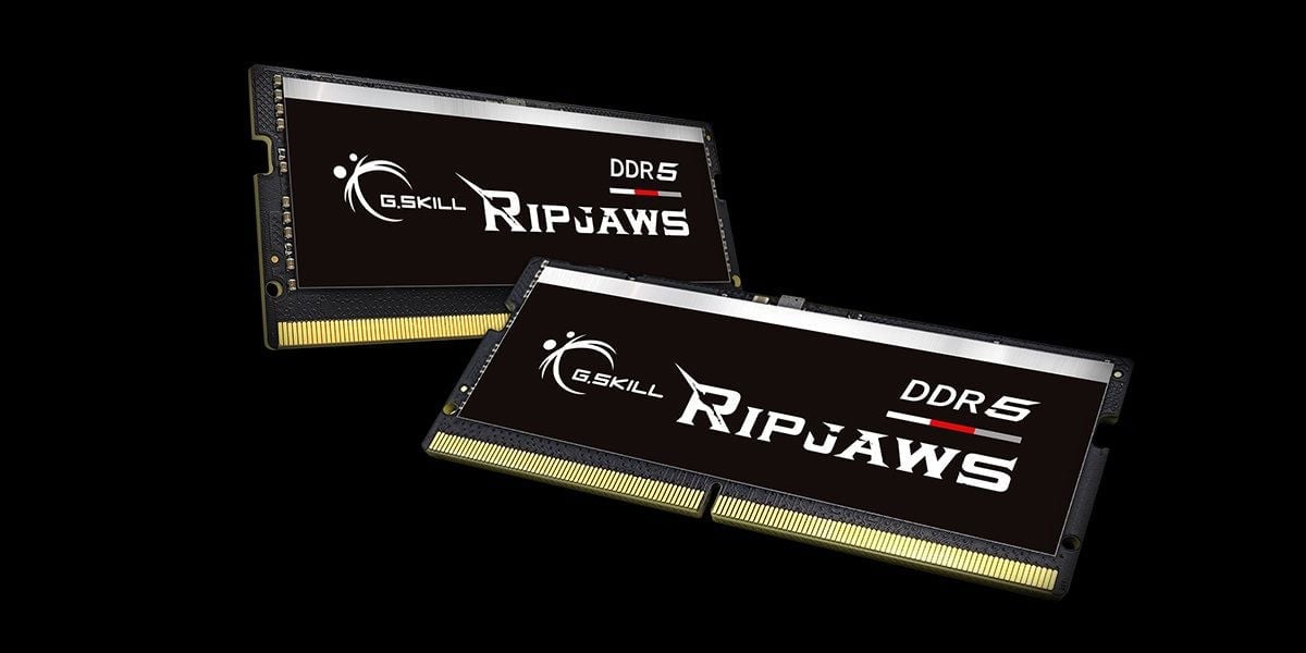 Pamięć do laptopa G.Skill Ripjaws, SODIMM, DDR5, 32 GB, 5600 MHz, CL40 (F5-5600S4040A16GX2-RS)