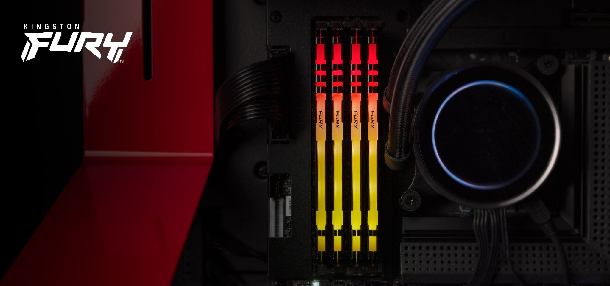 Pamięć Kingston Fury Beast RGB, DDR4, 32 GB, 3200MHz, CL16 (KF432C16BB2AK4/32)