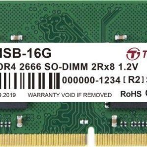 Pamięć do laptopa Transcend JetRam, SODIMM, DDR4, 16 GB, 2666 MHz, CL19 (JM2666HSB-16G)