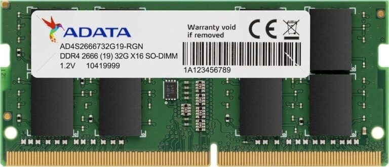 Pamięć do laptopa ADATA Premier, SODIMM, DDR4, 32 GB, 3200 MHz, CL22 (AD4S320032G22-SGN)