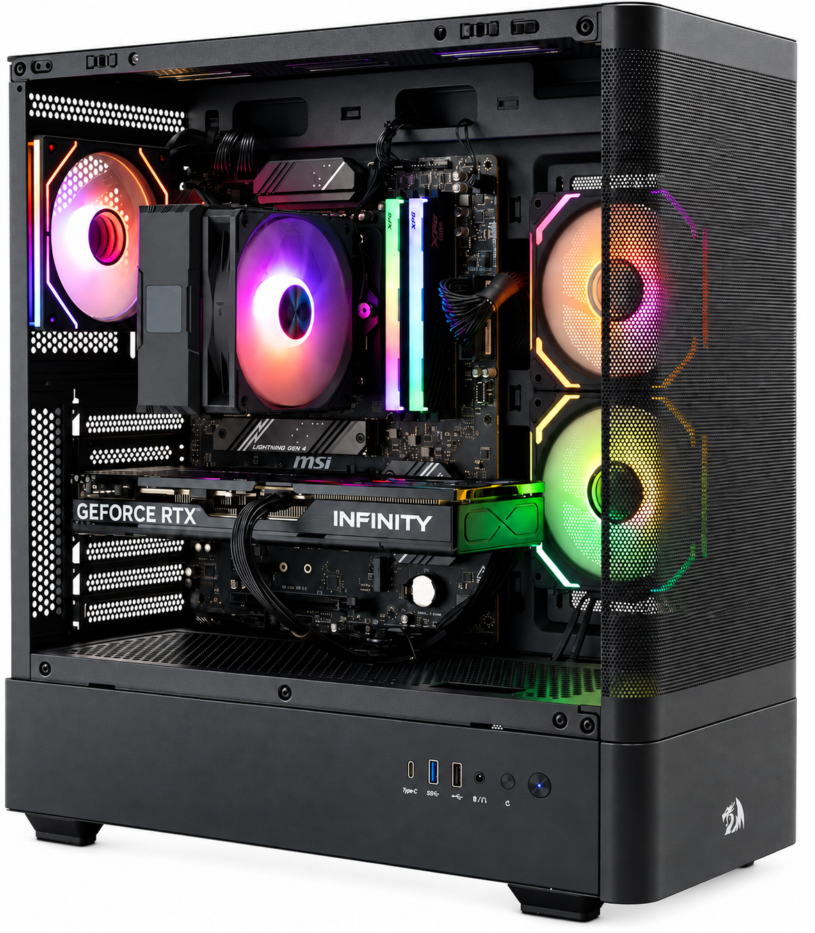 Komputer Obsidian PRIME, Ryzen 5 9600X, 32 GB, RTX 5070 Ti, 512 GB M.2 PCIe Windows 11 Home